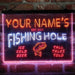 Personalized Fishing Hole Cabin 3-Color LED Neon Light Sign - Way Up Gifts