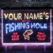 Personalized Fishing Hole Cabin 3-Color LED Neon Light Sign - Way Up Gifts