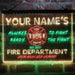 Personalized Fire Department Fighter 3-Color LED Neon Light Sign - Way Up Gifts
