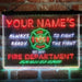 Personalized Fire Department Fighter 3-Color LED Neon Light Sign - Way Up Gifts