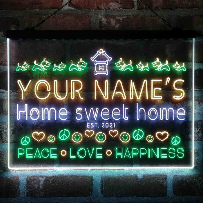 Personalized Home Sweet Home 3-Color LED Neon Light Sign - Way Up Gifts