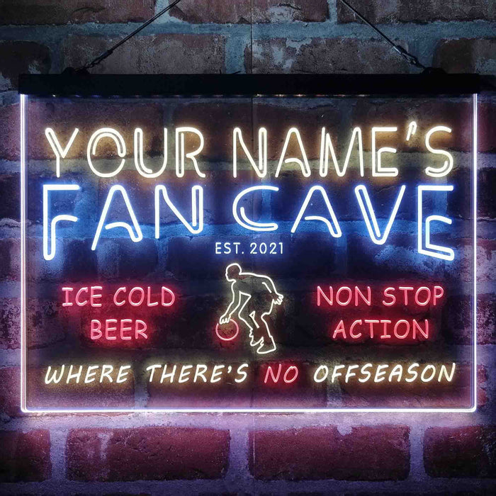 Personalized Basketball Fan Cave 3-Color LED Neon Light Sign - Way Up Gifts