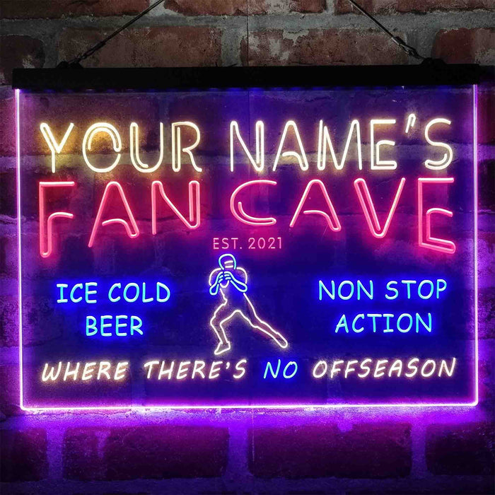 Personalized Football Fan Cave 3-Color LED Neon Light Sign - Way Up Gifts