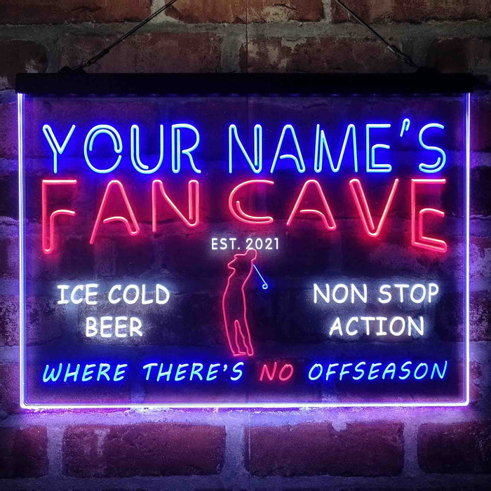 Personalized Golf Fan Cave 3-Color LED Neon Light Sign - Way Up Gifts