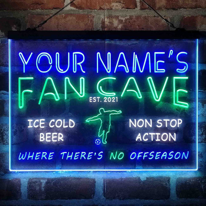 Personalized Soccer Fan Cave 3-Color LED Neon Light Sign - Way Up Gifts