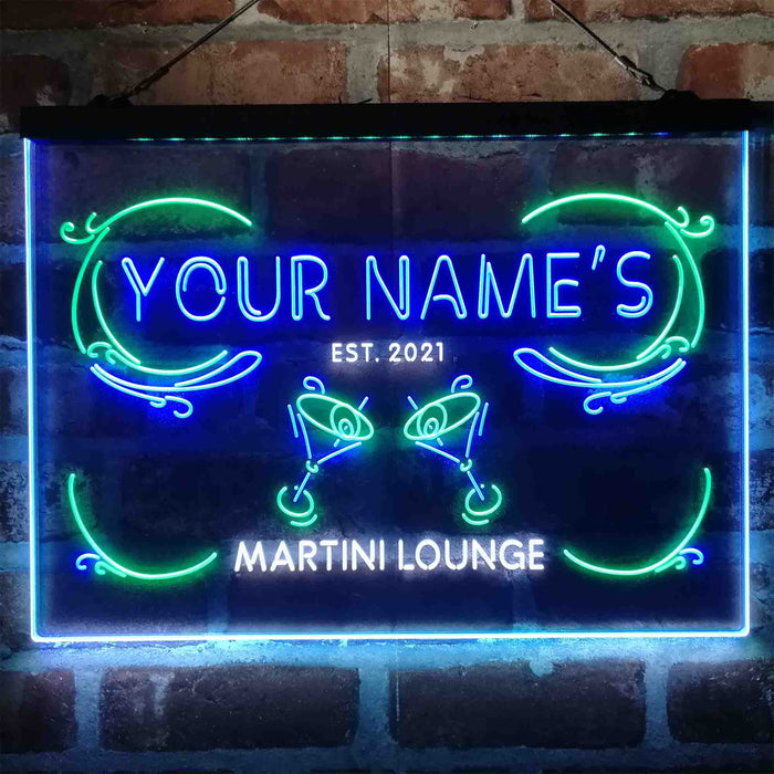 Personalized Martini Lounge 3-Color LED Neon Light Sign - Way Up Gifts