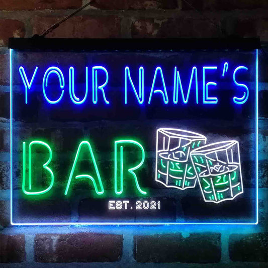 Personalized Whisky Glasses 3-Color LED Neon Light Sign - Way Up Gifts