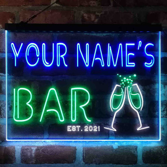 Personalized Champagne Glasses Cheers 3-Color LED Neon Light Sign - Way Up Gifts