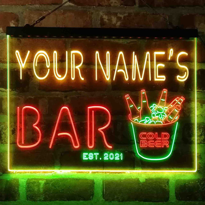 Personalized Cold Beer Bucket 3-Color LED Neon Light Sign - Way Up Gifts