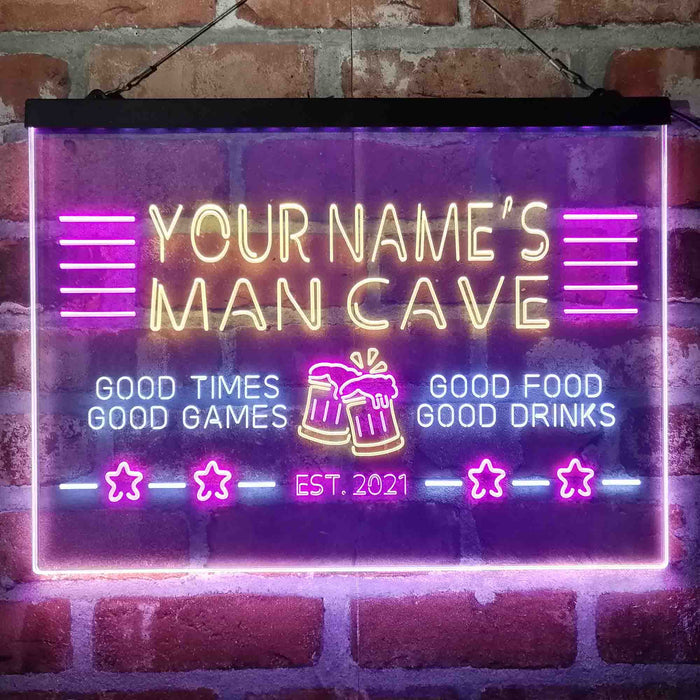 Personalized Man Cave Home Bar 3-Color LED Neon Light Sign - Way Up Gifts