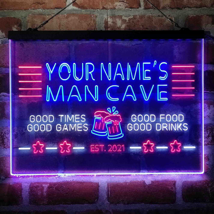 Personalized Man Cave Home Bar 3-Color LED Neon Light Sign - Way Up Gifts