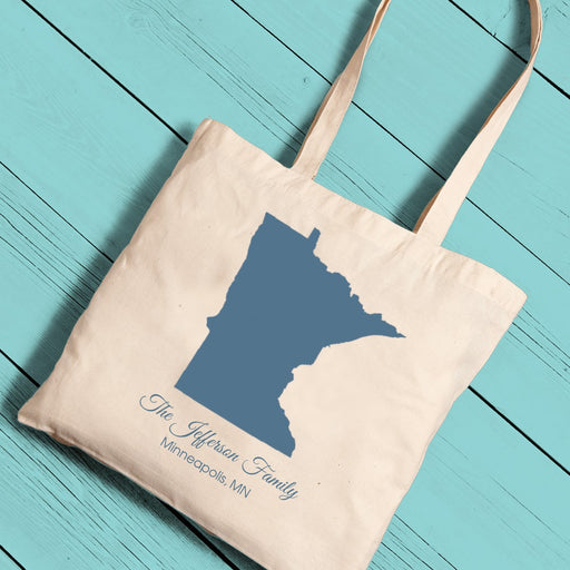 Personalized State Canvas Tote - Way Up Gifts