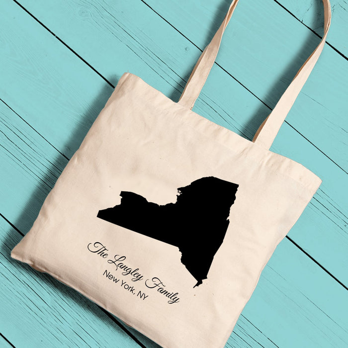Personalized State Canvas Tote - Way Up Gifts