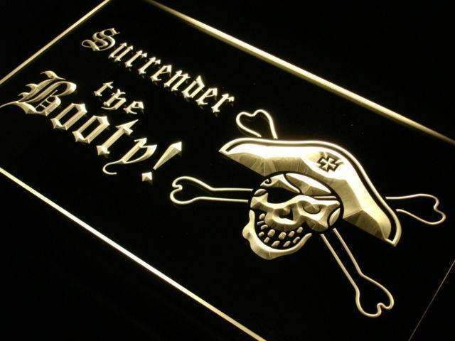 Surrender the Booty Pirate LED Neon Light Sign - Way Up Gifts