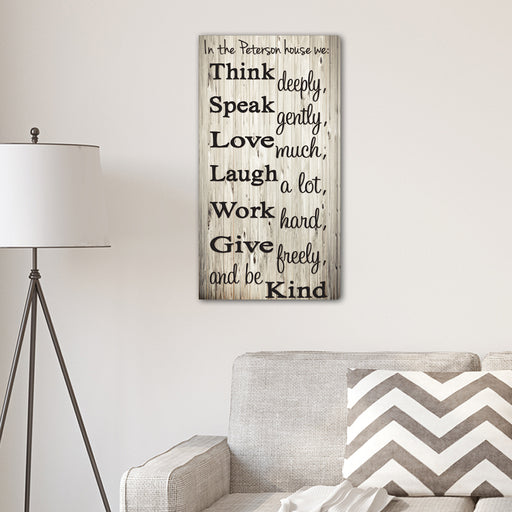 Personalized Think Speak Love Canvas Sign - Way Up Gifts
