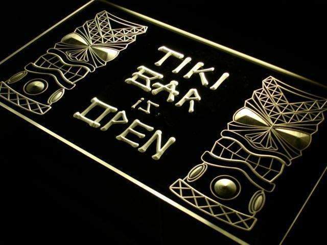 Tiki Bar is Open LED Neon Light Sign - Way Up Gifts
