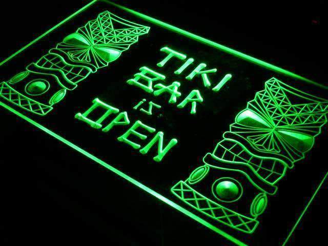 Tiki Bar is Open LED Neon Light Sign - Way Up Gifts