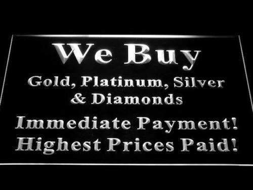 We Buy Gold Platinum Silver Diamonds LED Neon Light Sign - Way Up Gifts