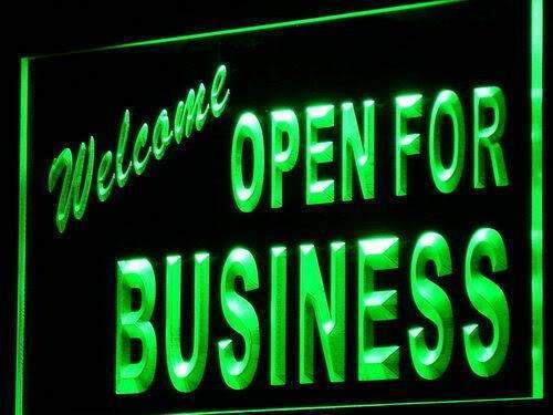 Welcome Open for Business LED Neon Light Sign - Way Up Gifts