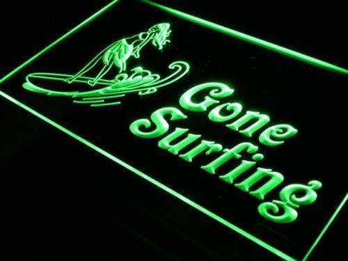 Woman Surfer Gone Surfing LED Neon Light Sign - Way Up Gifts