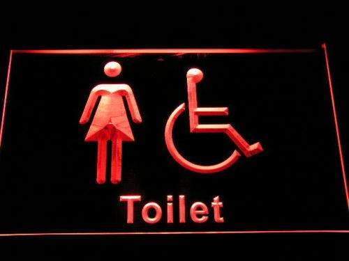 Womens with Handicap Restroom LED Neon Light Sign - Way Up Gifts