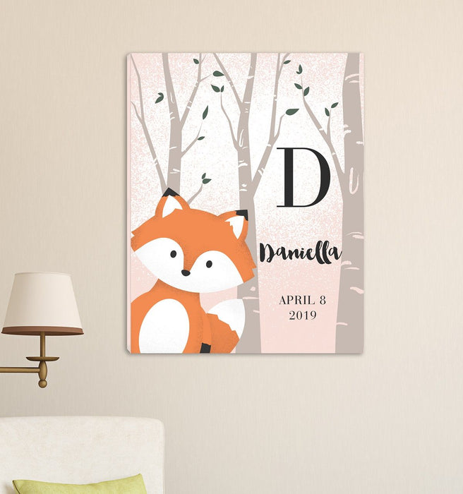 Personalized Woodland Animal Canvas 18"x24" - Way Up Gifts