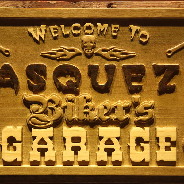 Personalized Motorcycle Biker's Garage Custom Wood Sign 3D Engraved Wall Plaque - Way Up Gifts