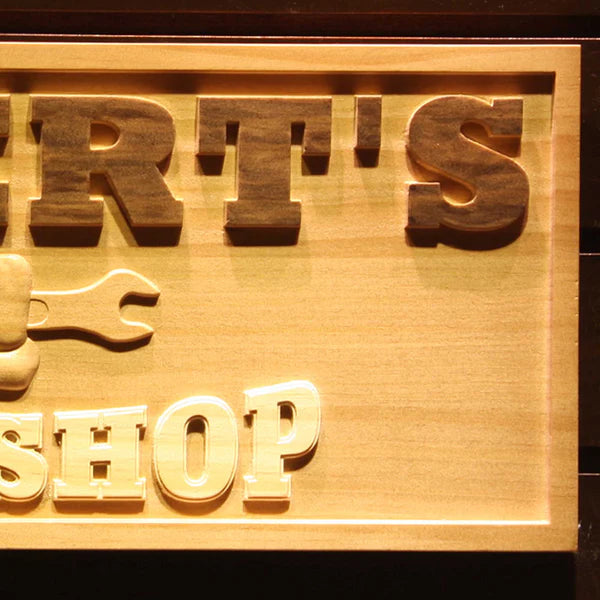 Personalized My Tools Workshop Custom Wood Sign 3D Engraved Wall Plaque - Way Up Gifts