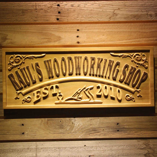 Personalized Garage Woodworking Shop Custom Wood Sign 3D Engraved Wall Plaque - Way Up Gifts