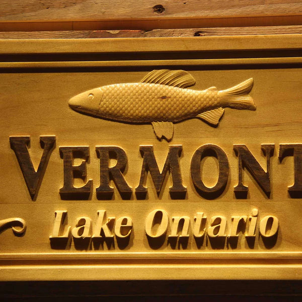 Personalized Fishing Lake Cabin Custom Wood Sign 3D Engraved Wall Plaque - Way Up Gifts