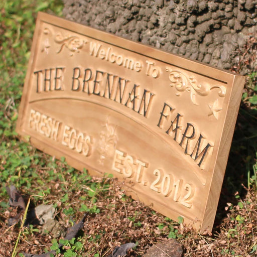 Personalized Rooster Farm Custom Wood Sign 3D Engraved Wall Plaque - Way Up Gifts