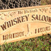 Personalized Bar Whiskey Saloon Custom Wood Sign 3D Engraved Wall Plaque - Way Up Gifts