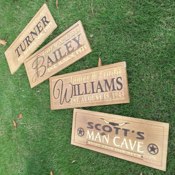 Personalized Golf 19th Hole Bar Man Cave Custom Wood Sign 3D Engraved Wall Plaque - Way Up Gifts