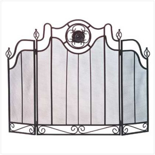 Italian Antique Style Iron Fireplace Screen - Way Up Gifts