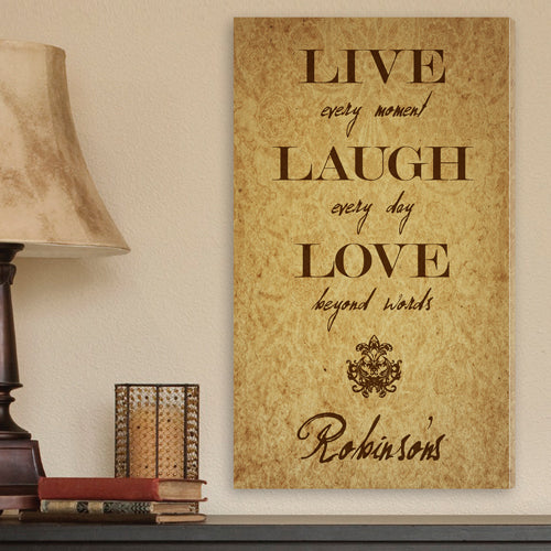 Personalized Live Every Moment Canvas Print - Way Up Gifts