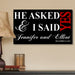 Personalized Black I Said Yes Canvas Print - Way Up Gifts