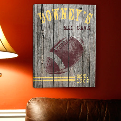 Personalized Football Canvas Sign - Way Up Gifts