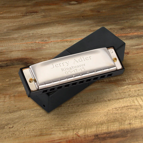 Engraved Stainless Steel Harmonica - Way Up Gifts