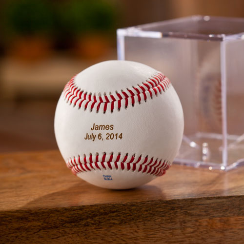 Personalized Classic Rawlings Leather Baseball and Acrylic Case - Way Up Gifts